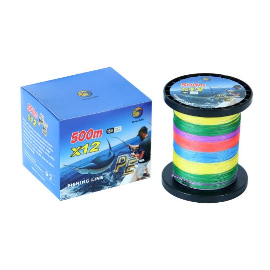 Braided line carton with multicolor 500m X12 spool