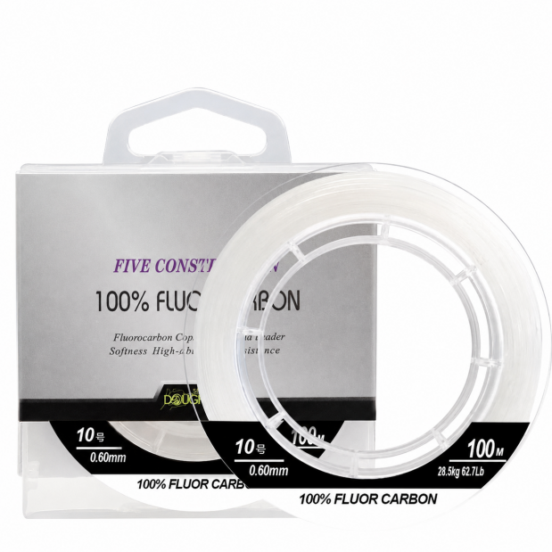 Fluorocarbon leader disc with printed retail box